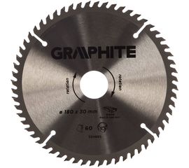 Диск отрезной по дереву (180x30 мм; 60 зубьев) GRAPHITE 55H605 