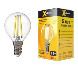 Светодиодная лампочка X-Flash XF-E14-FL-P45-4W-4000K-230V артикул 48014 