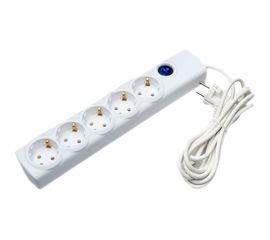 Сетевой фильтр Радист РВС 16-005 10 А 5 гн с кнопкой и автоматом ПВС 3х0,75 3м 4623 