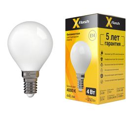 Светодиодная лампочка X-Flash XF-E14-FLM-P45-4W-4000K-230V арт.48151 