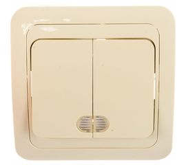 Выключатель UNIVersal Валери 2 клавиши, с подсветкой, слоновая кость ivory Б-В0123 