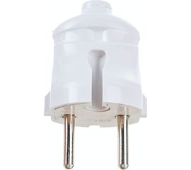 Разборная прямая вилка IEK ВПп20-01-Ст, без заземляющего контакта, 6А, белая EVP20-06-01-K01 