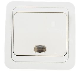 Выключатель UNIVersal Валери 1 клавиша, с подсветкой слоновая кость ivory Б-В0121 