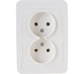 Двухместная розетка UNIVersal Валери б/з слоновая кость Б-В0102 