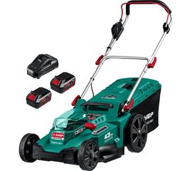 Бесщеточная газонокосилка ЗУБР 36 В, 4 А*ч, 2 АКБ и ЗУ ГКЛ-4336-42 