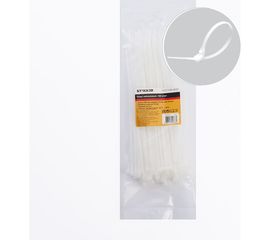 Нейлоновый хомут STEKKER 2,5x200 мм, d пучка max 50 мм, белый, NYCT25-200 100шт в упак 32775 