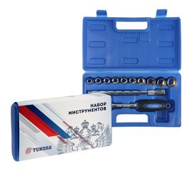 Набор инструментов в кейсе TUNDRA подарочная упаковка, CrV, 1/2"", 12 предметов 4822374 