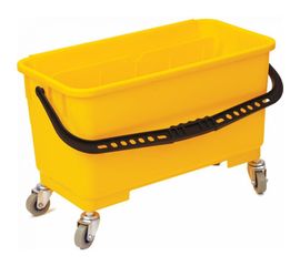 Прямоугольное ведро для мытья окон ЛАЙМА PROF на колесах, 24 л, отжим для окномоек, 56х29х34см 606662 