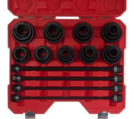 Универсальный набор для монтажа/демонтажа сайлентблоков JTC, 29 пр., внутр. диаметр оправок 24-72 мм 6770 