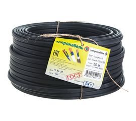 Кабель ЭлПроКабель твердый плоский негорючий малодымный ВВГп-нгА LS 3х1,5 50М ГОСТ 4630017849178 