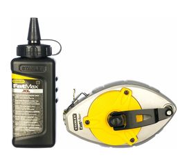 Набор: шнуровка в корпусе 30 м и флакон черного мелового порошка STANLEY FatMax Xtreme 0-47-488 