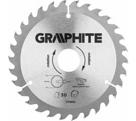 Диск отрезной по дереву (165x30 мм; 30 зубьев) GRAPHITE 57H652 