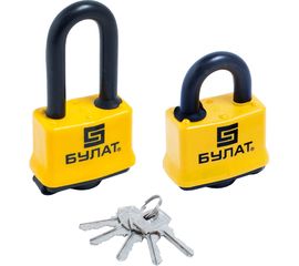Навесной замок БУЛАТ ВС 0350/0350-01 под один ключ, комплект 2 шт. 13461 