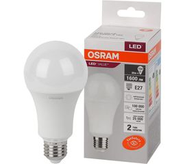Светодиодная лампа OSRAM LED, Value, A, E27, 1600Лм, 20Вт, замена 150Вт, 4000К, нейтральный белый свет 4058075579323 