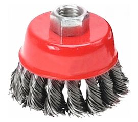 Щетка проволочная чашечная, усиленная конструкция (100 мм; М14; стальная витая 0.33 мм) VERTO 62H131 