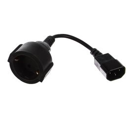 Кабель питания Cablexpert, 15 см, C14 - евророзетка, PC-SFC14M-01 