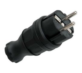 Прямая каучуковая вилка EKF 230В, 2P+PE, 16A, IP44 SQRPS-011-16-230-44 