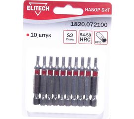 Набор бит 10 шт. Elitech 1820.072100 