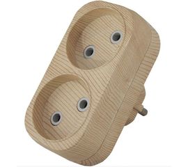 Блок TDM на 2 гнезда 2П б/з плоский 6А 250B Эко сосна SQ1806-0073 