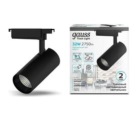 Трековый светильник GAUSS цилиндр 32W 2750lm 4000K 180-240V IP20 75х220мм черный LED 1/40 TR073 