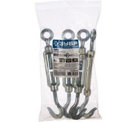 Талреп крюк-кольцо DIN 1480 4 шт. (М12; ТФ5) Зубр 4-304355-12 