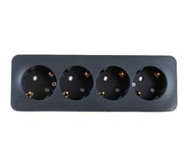 4-ая розетка Schneider Electric BLANCA открытой установки, с заземлением, без шторок, антрацит BLNRA011416 