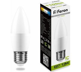 Светодиодная лампа FERON LB-970, 13W, 230V E27 4000K свеча 38111 
