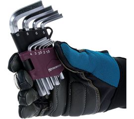 Набор торцевых шестигранных коротких ключей Thorvik HKS9S H1.5-H10, 9 предметов 53021 