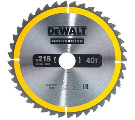 Пильный диск CONSTRUCT (216х30 мм; 40 ATB) DEWALT DT1953 