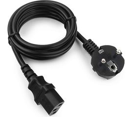 Кабель питания Cablexpert, 1.8 м, Schuko- C13, 3x1 кв.мм, черный, с заземлением, пакет, PC-186-1-1.8M 