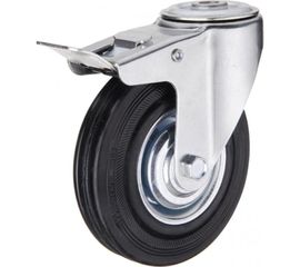 Колесо промышленное поворотное под болт М14 с тормозом SCHB63 160 мм MFK-TORG 4005160 