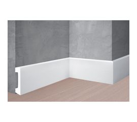 Напольный плинтус Stenopol ударопрочный влагостойкий под покраску 80х17х2000 мм C7235 