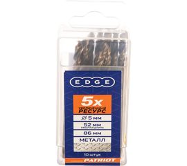 Сверло по металлу (5.0х86/52 мм; 10 шт.) EDGE by PATRIOT 815010031 