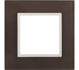 Рамка ЭРА 14-5101-31 на 1 пост, стекло, Elegance, мокко+слоновая кость Б0034485 