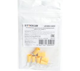 Вилочный изолированный наконечник STEKKER М4 4-6 - 0,6 мм, желтый 39373 