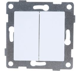 Выключатель GUSI ELECTRIC Ugra 2 клавиши, СУ,10А,250В, белый С11В2-001 