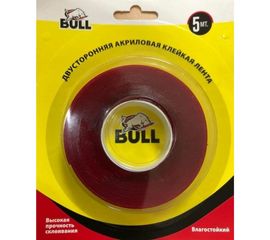 Акриловая двухсторонняя клейкая лента Bull 20мм х 5м прозрачный BAT2005 