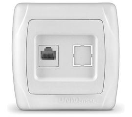 Компьютерная розетка UNIVersal Маргарита белая М0035 