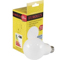 Светодиодная лампа Eurolux LL-E-A80-25W-230-4K-E27 груша, 25Вт, нейтр., Е27 76/2/76 