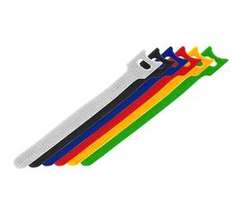 Набор многоразовых хомутов-стяжек на липучке REXANT 150х12 мм, цветная, упаковка 12 шт 07-7150 