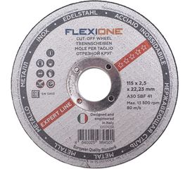 Круг отрезной по металлу и нержавейке (115х2.5х22.23 мм; тип 41) Flexione 10001058 