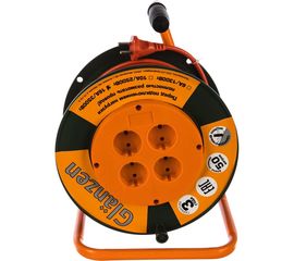 Силовой удлинитель на катушке 4 гн. ПВС 2х1,5 Glanzen EB-50-006 00-00000524 