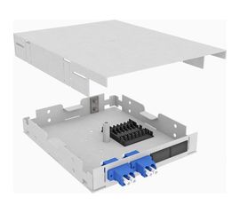 Оптический кросс TopLAN на DIN-рейку, одномодовый, укомплектованный КРНМ-Top-04LC/U-OS2-GY-DIN 