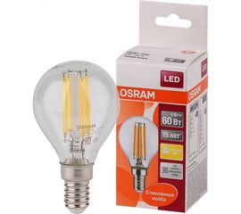 Светодиодная лампа OSRAM LED STAR, P, шар, 5Вт, E14, 600 Лм, 2700 К, теплый белый свет 4058075212459 