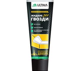 Клей для потолочного декора и пенопанелей Ultima 301 акрил, тюбик, белый, 250г, шоубокс ADHES30120 