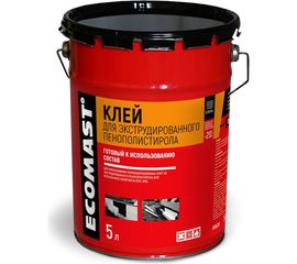 Клей для экструдированного пенополистирола ECOMAST 5л, металлическая упаковка, 4шт 24648 
