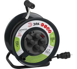 Силовой удлинитель ЭРА RMx4es3x1.5 50m IP44 KG на катушке c заземлением 4 гнезда 5 Б0046804 