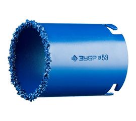 Кольцевая коронка c карбид-вольфрамовым нанесением (53х55 мм) ЗУБР 33350-53_z01 