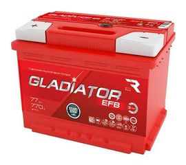 Аккумуляторная батарея Gladiator 77 А/ч, обратная полярность, тип вывода конус GEF7700 