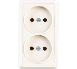 Наружная розетка IEK ОКТАВА 2местная, без з/к, 10А, кремовый ERO20-K33-10-DC 